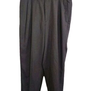 Jos. A Bank Men's Dress Pants Sz 40 x 30 Dark Brown Pleated Front Cuffed Legs